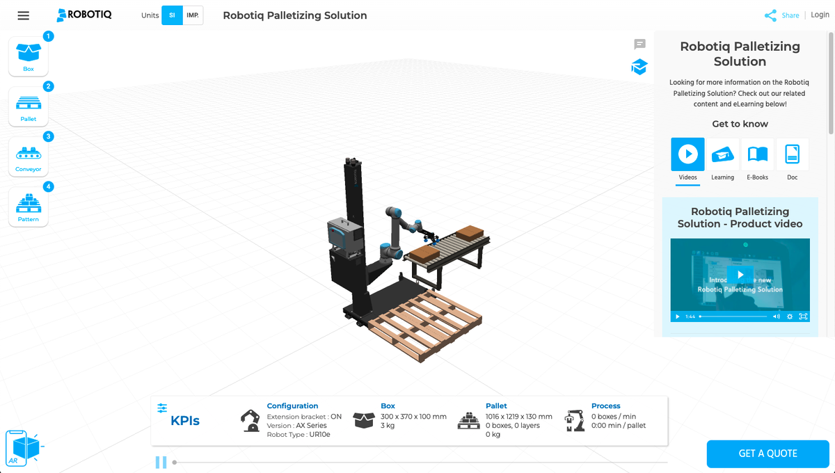 Online Palletizing Configurator