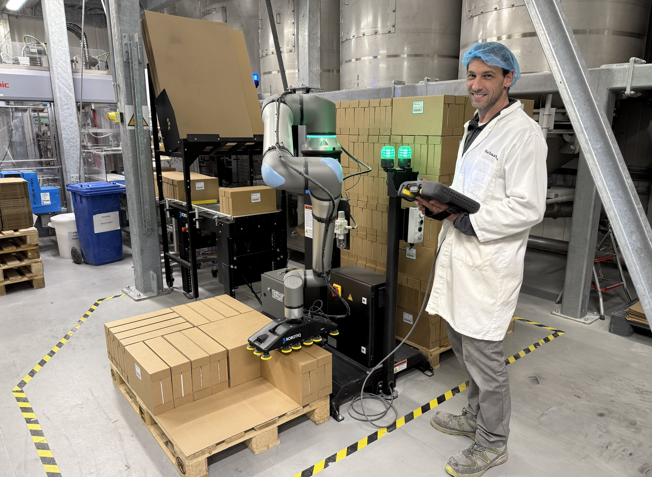 palettizzazione cobot Robotiq in Italia da Molino Merano
